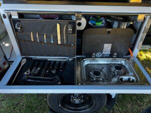 camp trailer cooking station